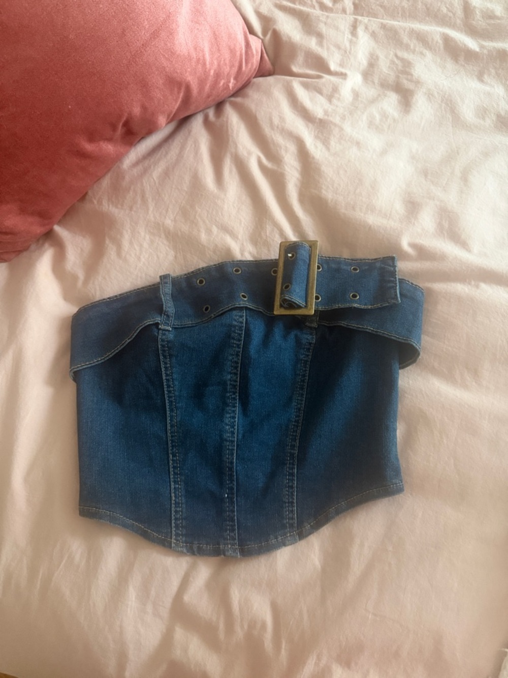 Denim Waist Corset Belt top